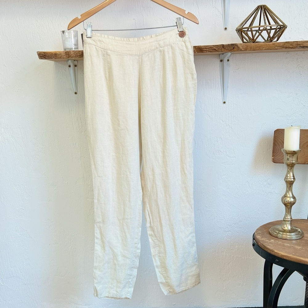 Flax Linen Trousers Pants Size P